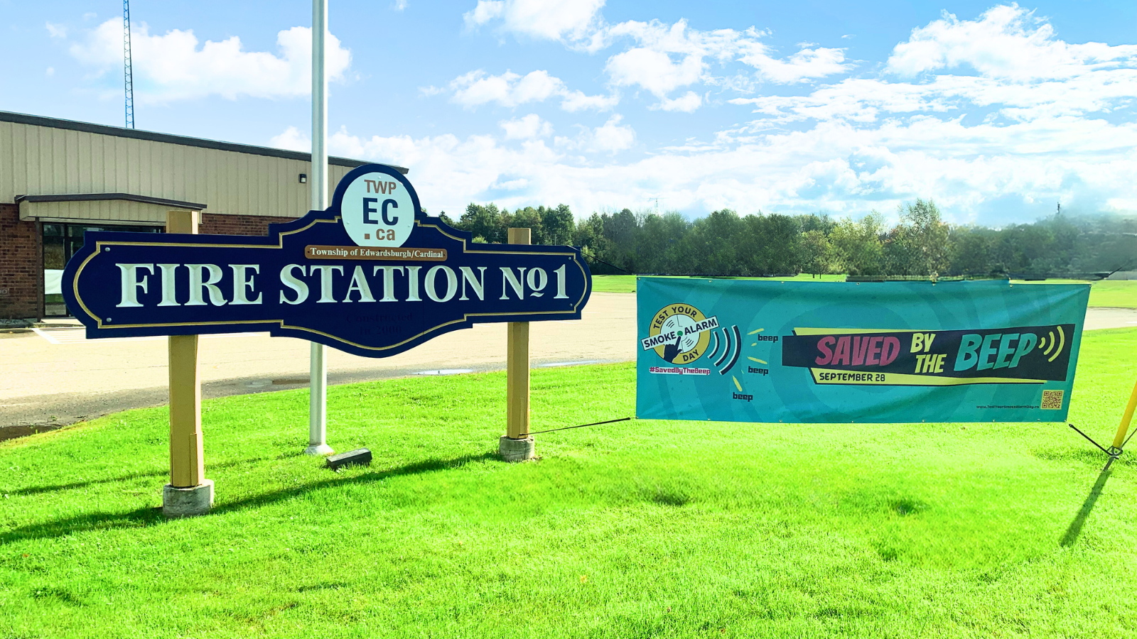 Fire Station Number One sign and banner