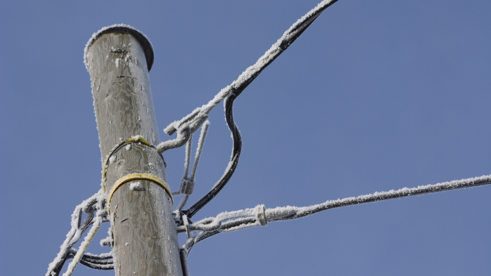 Frosty Hydro pole with wires